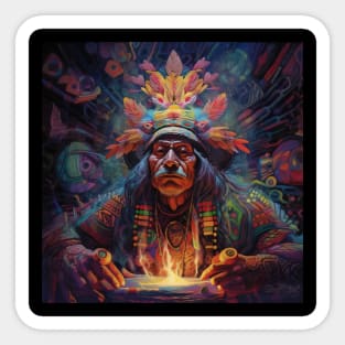 Ayahuasca And the Old Shaman Ritual Sticker